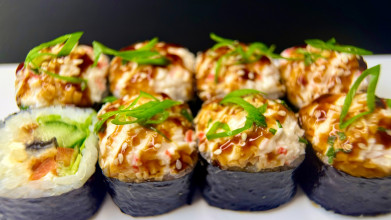 С угрем и овощами